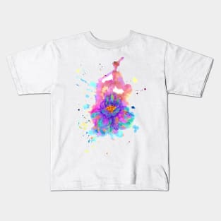 Stylized Watercolor Flower Kids T-Shirt